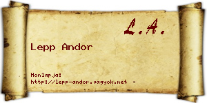 Lepp Andor névjegykártya
